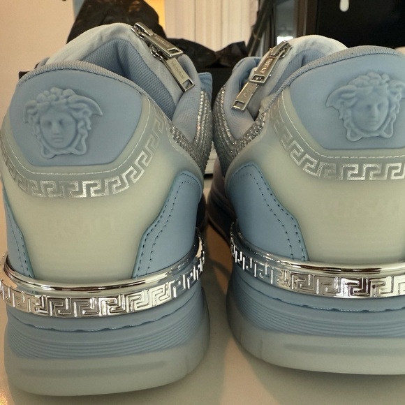 Versace men crystal biggie basket sneaker  Blue Sneakers with Silver Accents - Picture 6 of 11